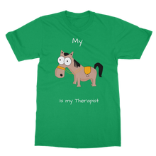 Load image into Gallery viewer, My Crazy Horse is my Therapist (White) Classic Adult T-Shirt