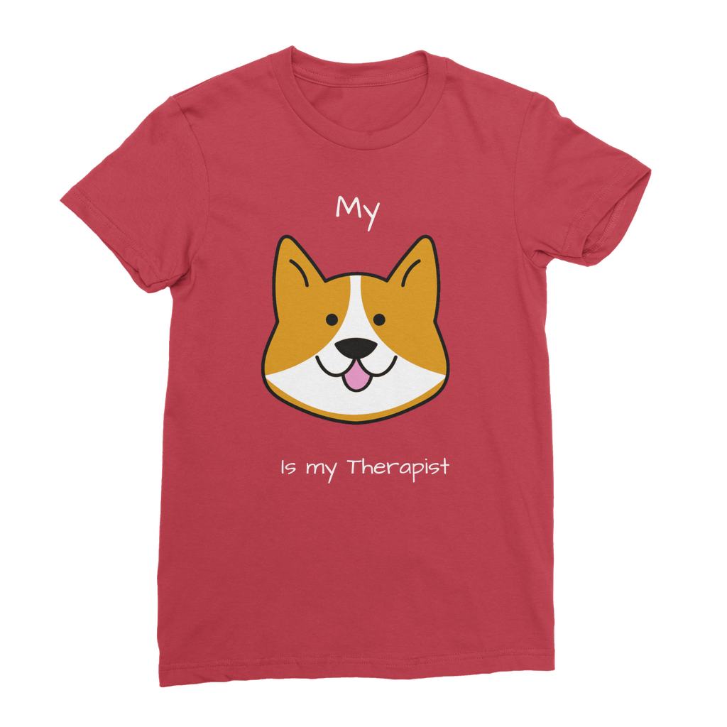 My Dog is My Therapist (White) Classic Women's T-Shirt