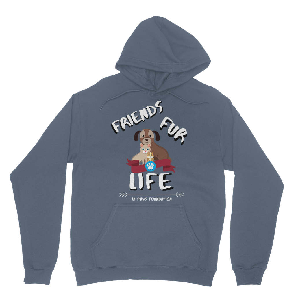 (White Lettering) Friends Fur Life Classic Adult Hoodie