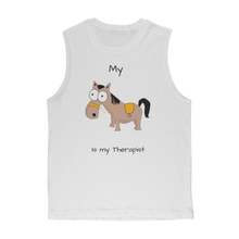 Load image into Gallery viewer, My Crazy Horse is My Therapist (Black) Classic Adult Muscle Top