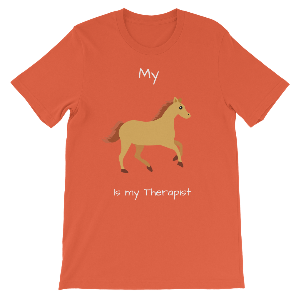 My Horse is My Therapist (White) Classic Kids T-Shirt