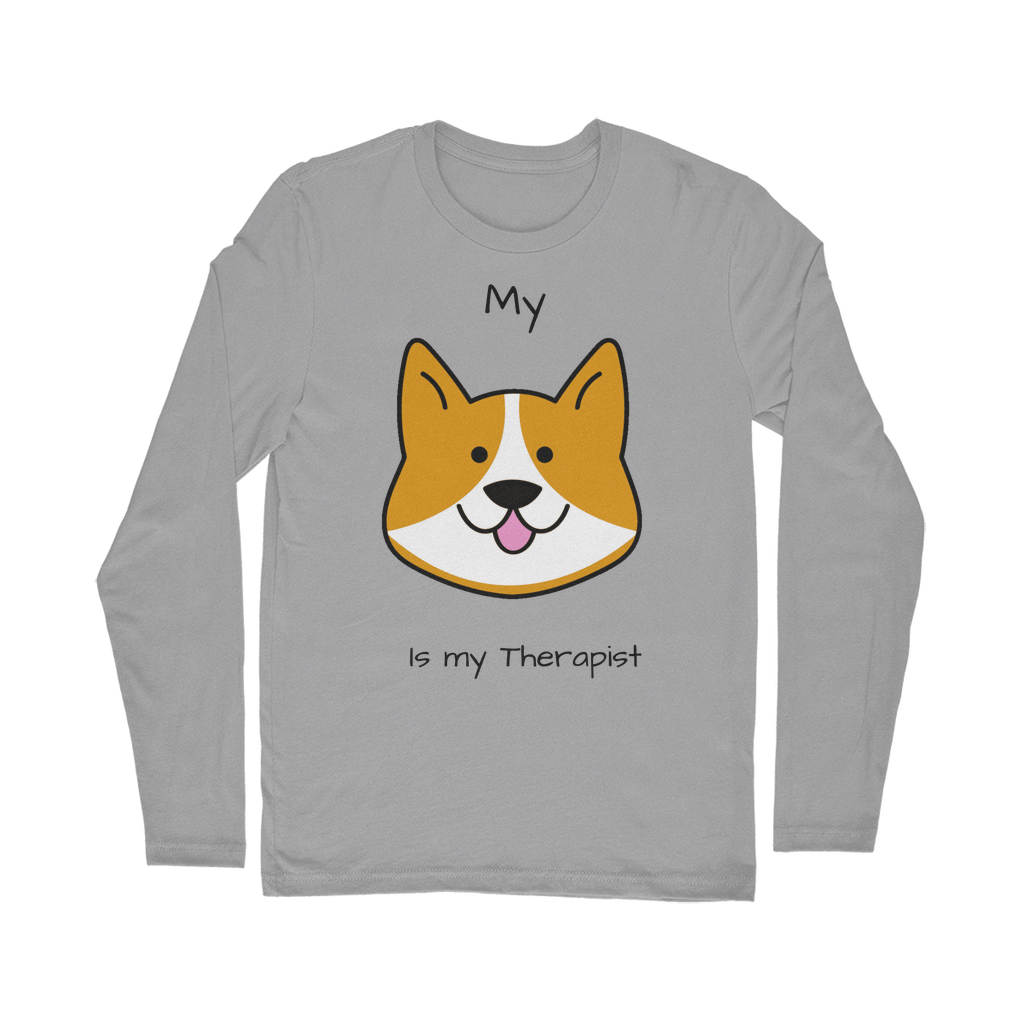 (Black) My Dog is my Therapist Classic Long Sleeve T-Shirt