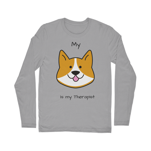 (Black) My Dog is my Therapist Classic Long Sleeve T-Shirt