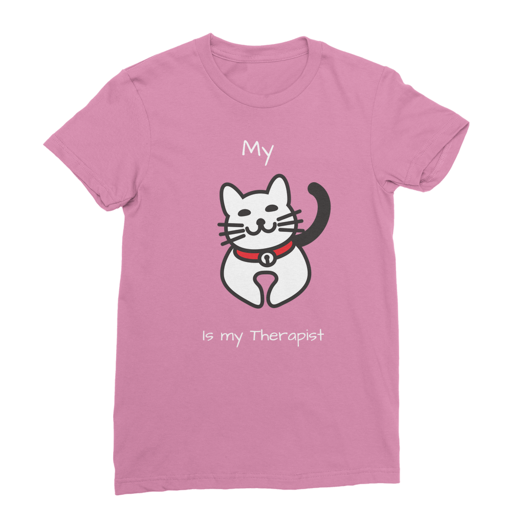 My Cat is My Therapist (White) Classic Women's T-Shirt