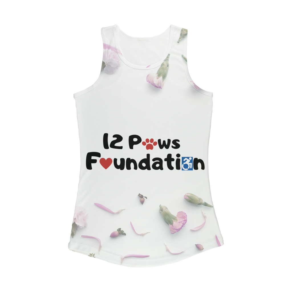 12 Paws Flower Shower Women Performance Tank Top