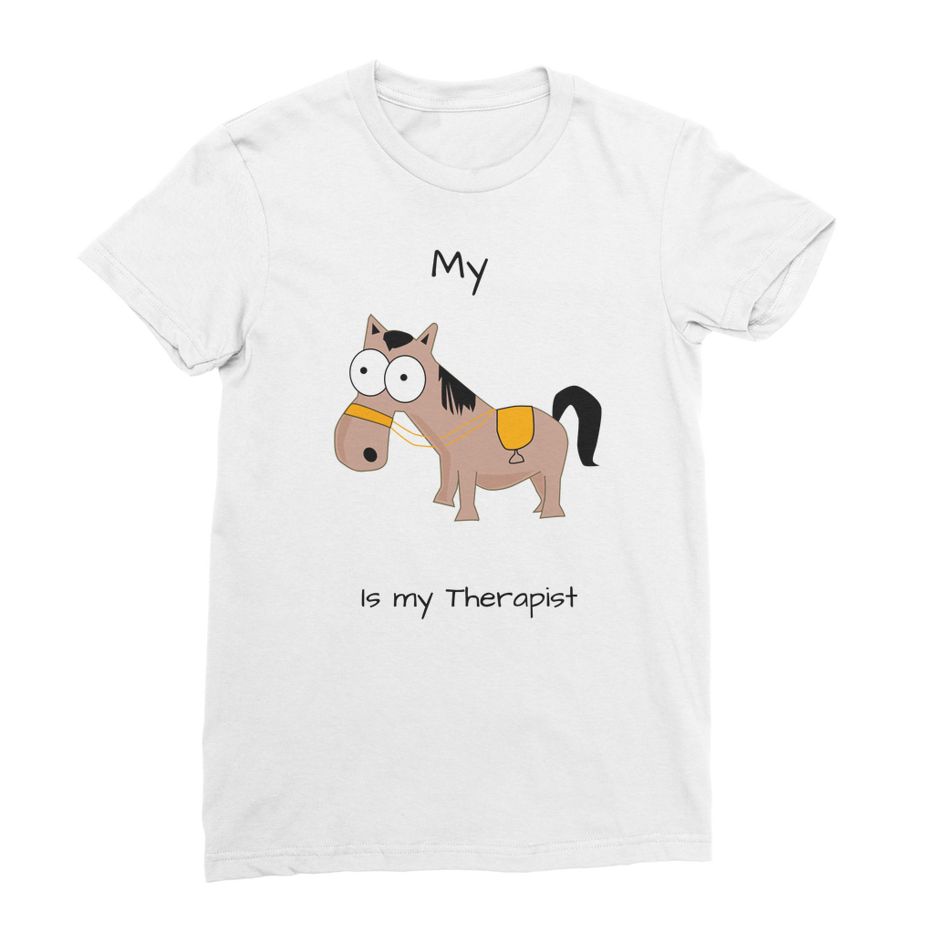 My Crazy Horse is My Therapist (Black) Classic Women's T-Shirt
