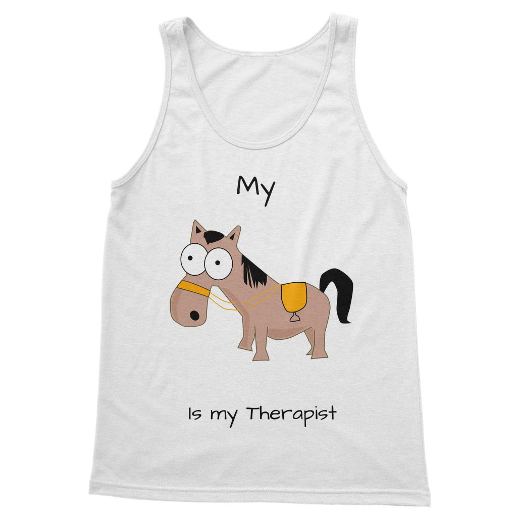 My Crazy Horse is My Therapist (Black) Classic Women's Tank Top