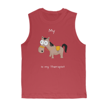 Load image into Gallery viewer, My Crazy Horse is my Therapist (White) Classic Adult Muscle Top