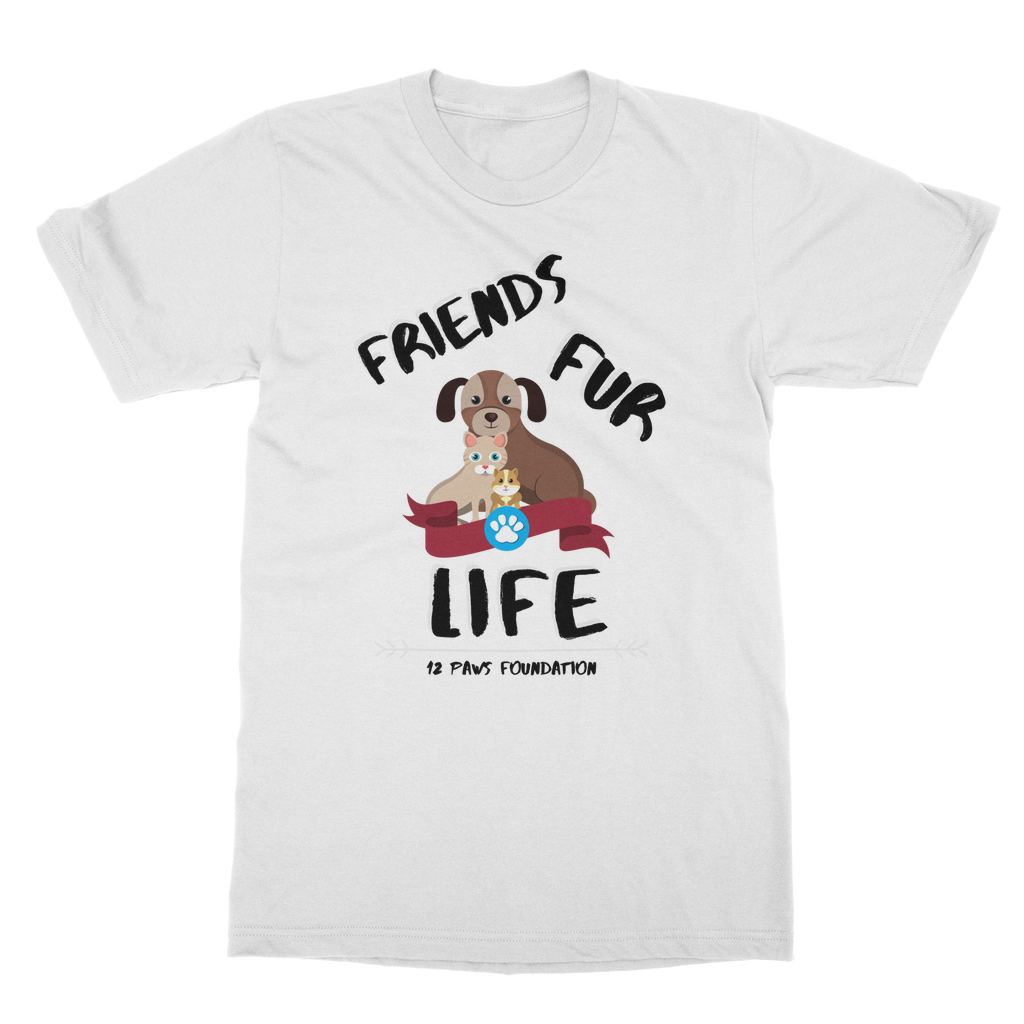 (Black Lettering) Friends Fur Life Classic Adult T-Shirt