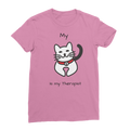 (Black) My Cat is My Therapist Classic Women's T-Shirt