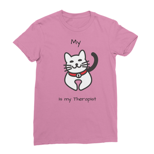 (Black) My Cat is My Therapist Classic Women's T-Shirt