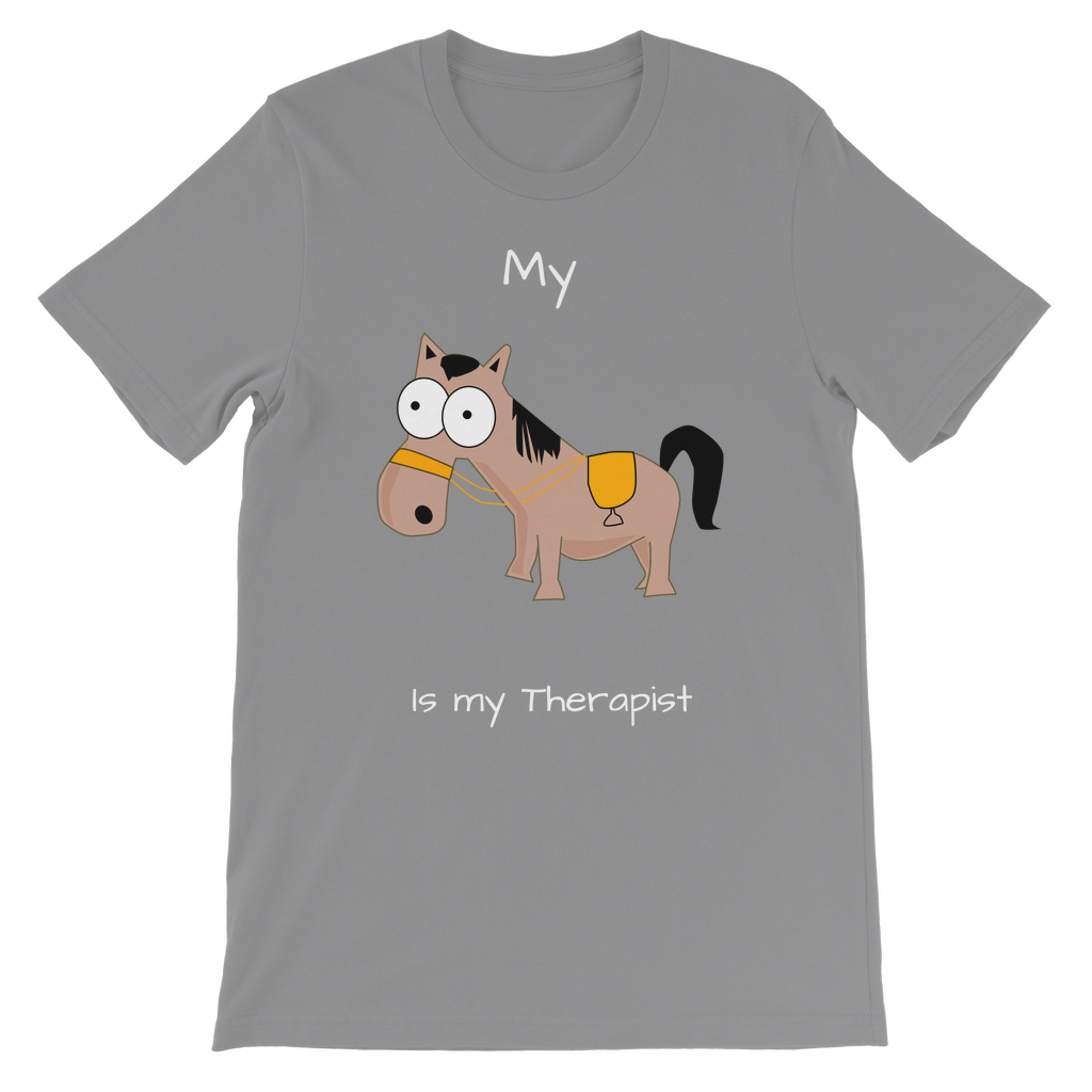 My Crazy Horse is my Therapist (White) Classic Kids T-Shirt