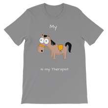 Load image into Gallery viewer, My Crazy Horse is my Therapist (White) Classic Kids T-Shirt