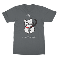 Load image into Gallery viewer, My Cat is My Therapist (White) Classic Adult T-Shirt