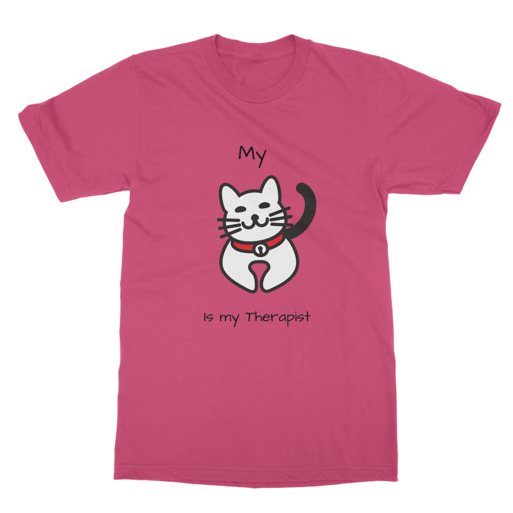 (Black) My Cat is My Therapist Classic Adult T-Shirt