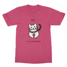Load image into Gallery viewer, (Black) My Cat is My Therapist Classic Adult T-Shirt
