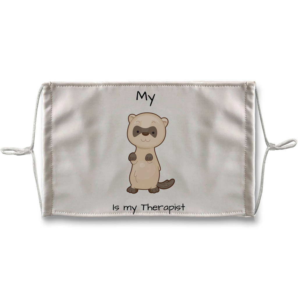 My Ferret is My Therapist (Black) Sublimation Face Mask + 10 Replacement Filters