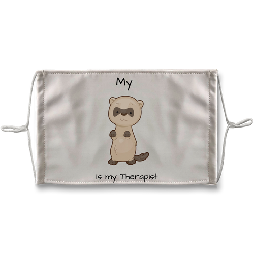 My Ferret is My Therapist (Black) Sublimation Face Mask + 10 Replacement Filters