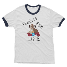Load image into Gallery viewer, (White Lettering) Friends Fur Life Adult Ringer T-Shirt