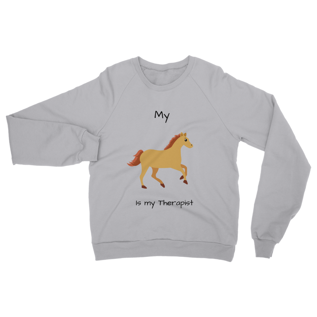My Horse is My Therapist (Black) Classic Adult Sweatshirt