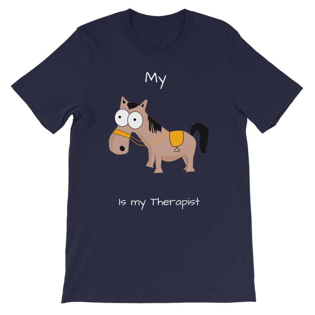 My Crazy Horse is my Therapist (White) Classic Kids T-Shirt