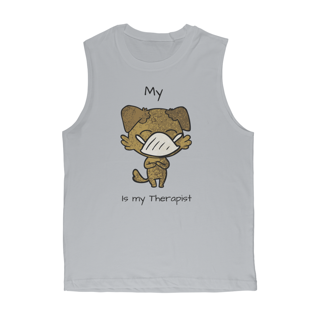 (Black) My ?? is My Therapist Classic Adult Muscle Top