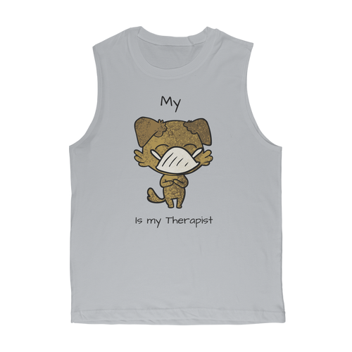 (Black) My ?? is My Therapist Classic Adult Muscle Top