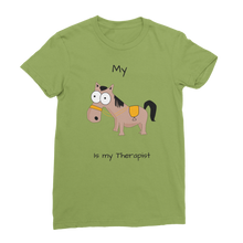 Load image into Gallery viewer, My Crazy Horse is My Therapist (Black) Classic Women&#39;s T-Shirt