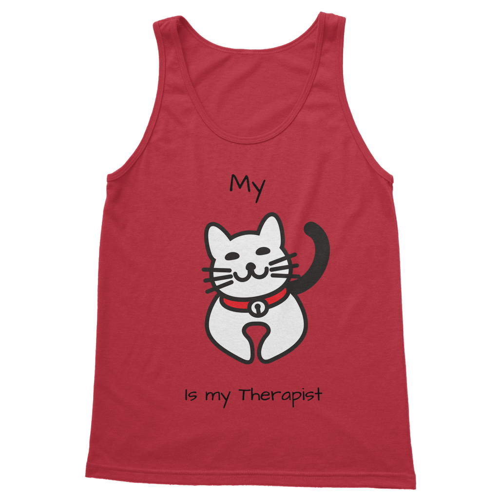 (Black) My Cat is My Therapist Classic Women's Tank Top
