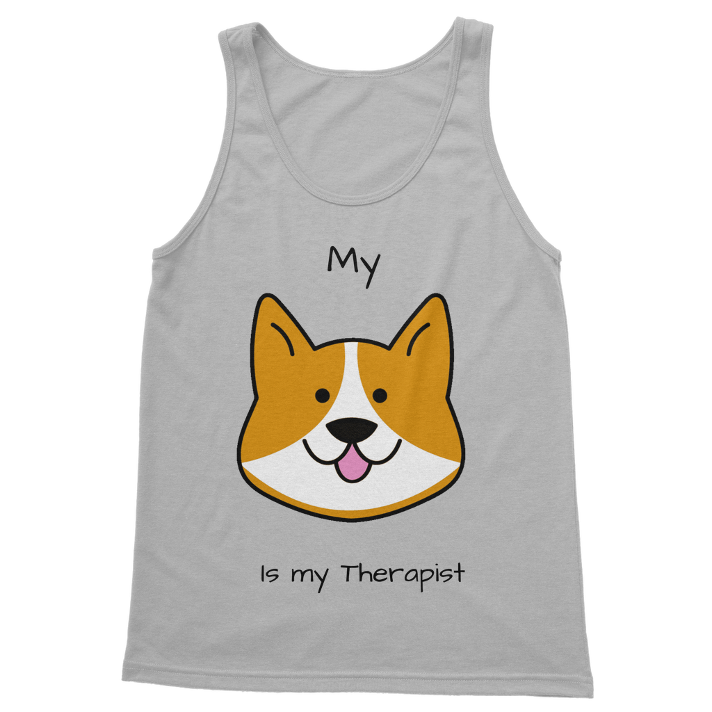 (Black) My Dog is my Therapist Classic Women's Tank Top
