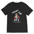 (White Lettering) Friends Fur Life Premium V-Neck T-Shirt