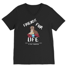 Load image into Gallery viewer, (White Lettering) Friends Fur Life Premium V-Neck T-Shirt