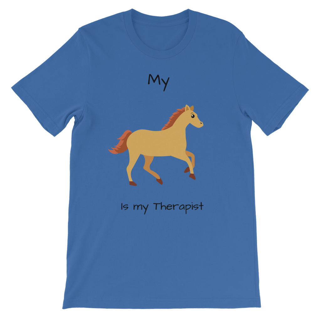 My Horse is My Therapist (Black) Classic Kids T-Shirt