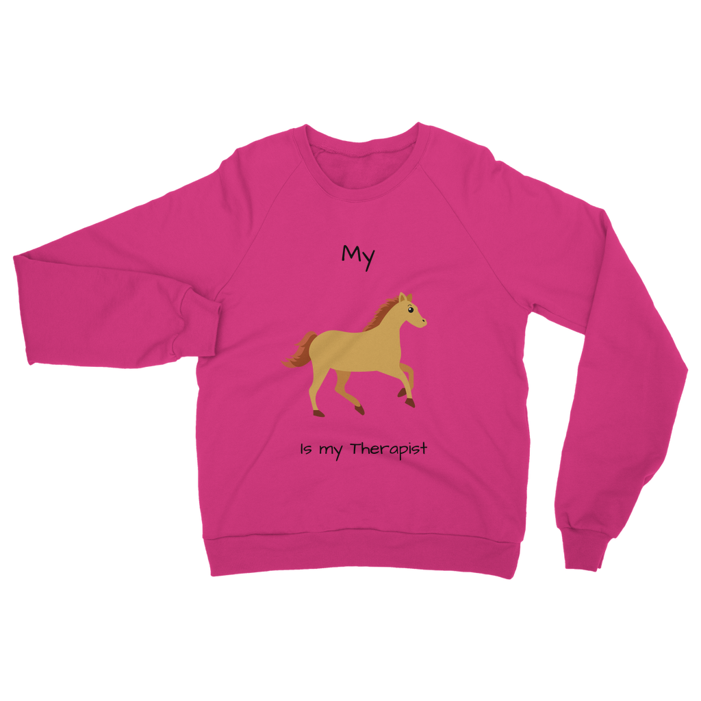 My Horse is My Therapist (Black) Classic Adult Sweatshirt