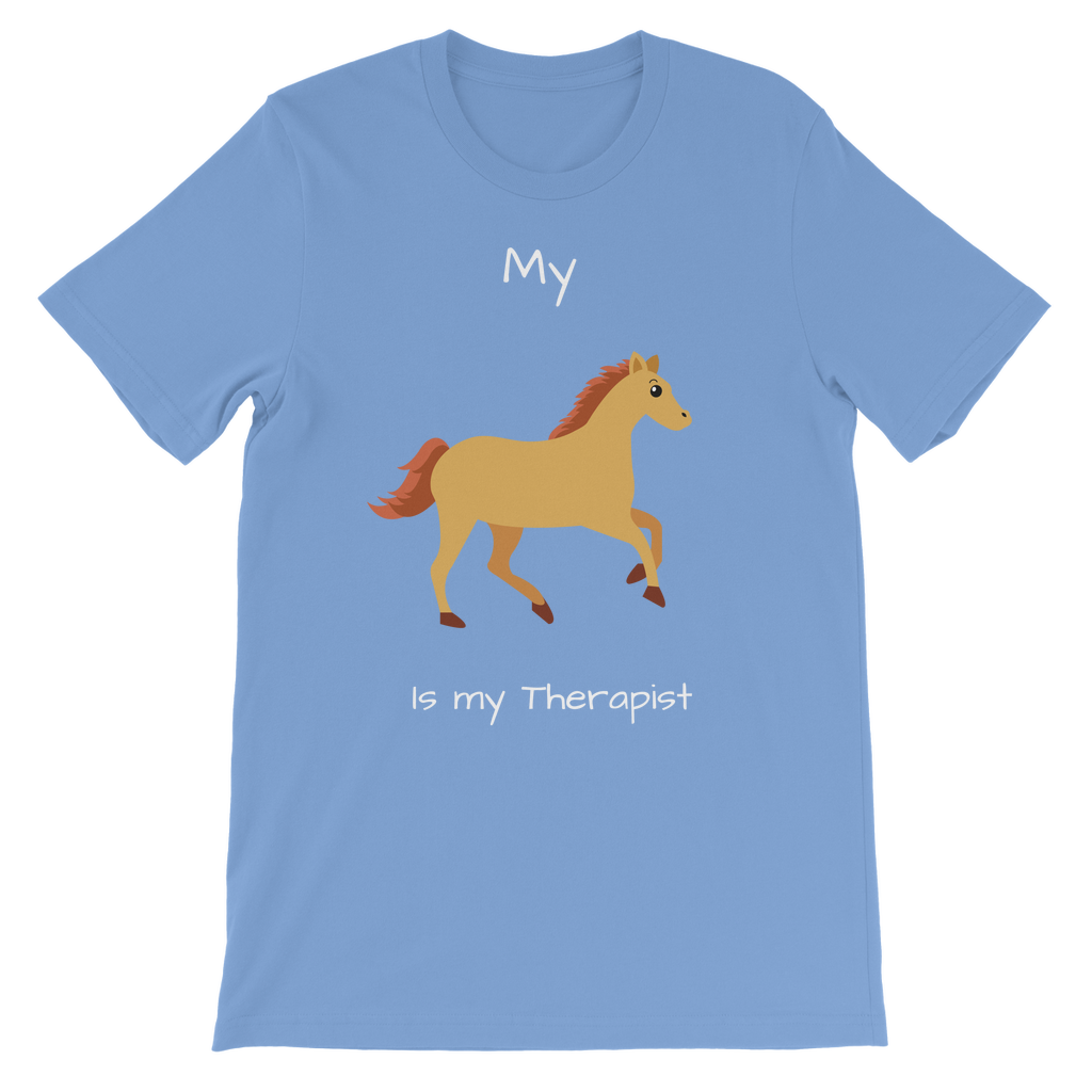 My Horse is My Therapist (White) Classic Kids T-Shirt