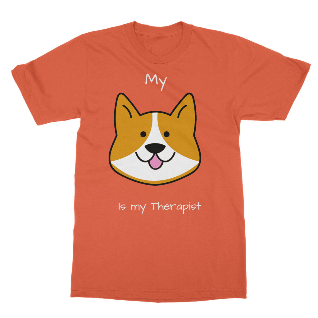 My Dog is My Therapist (White) Classic Adult T-Shirt