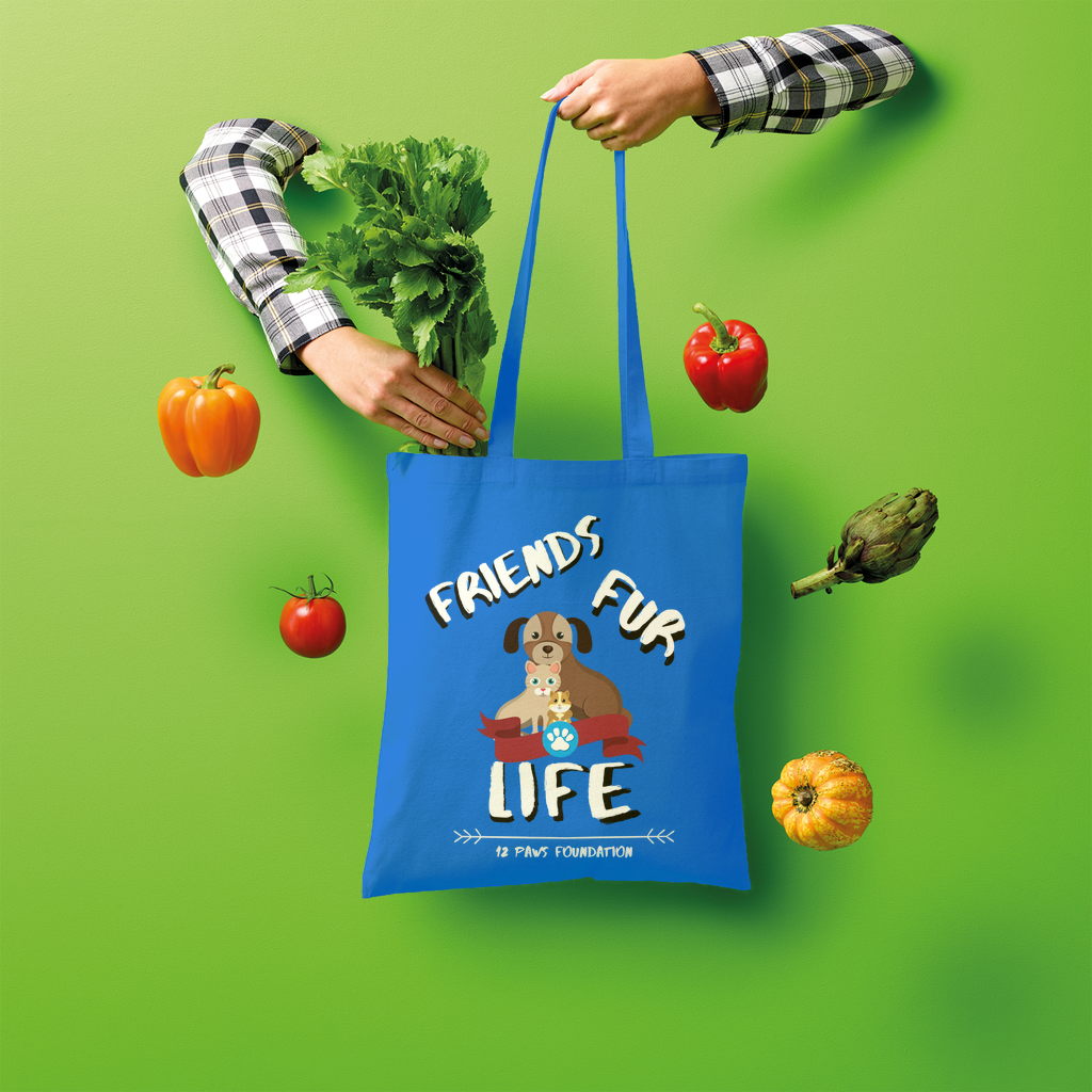 (White Lettering) Friends Fur Life Shopper Tote Bag