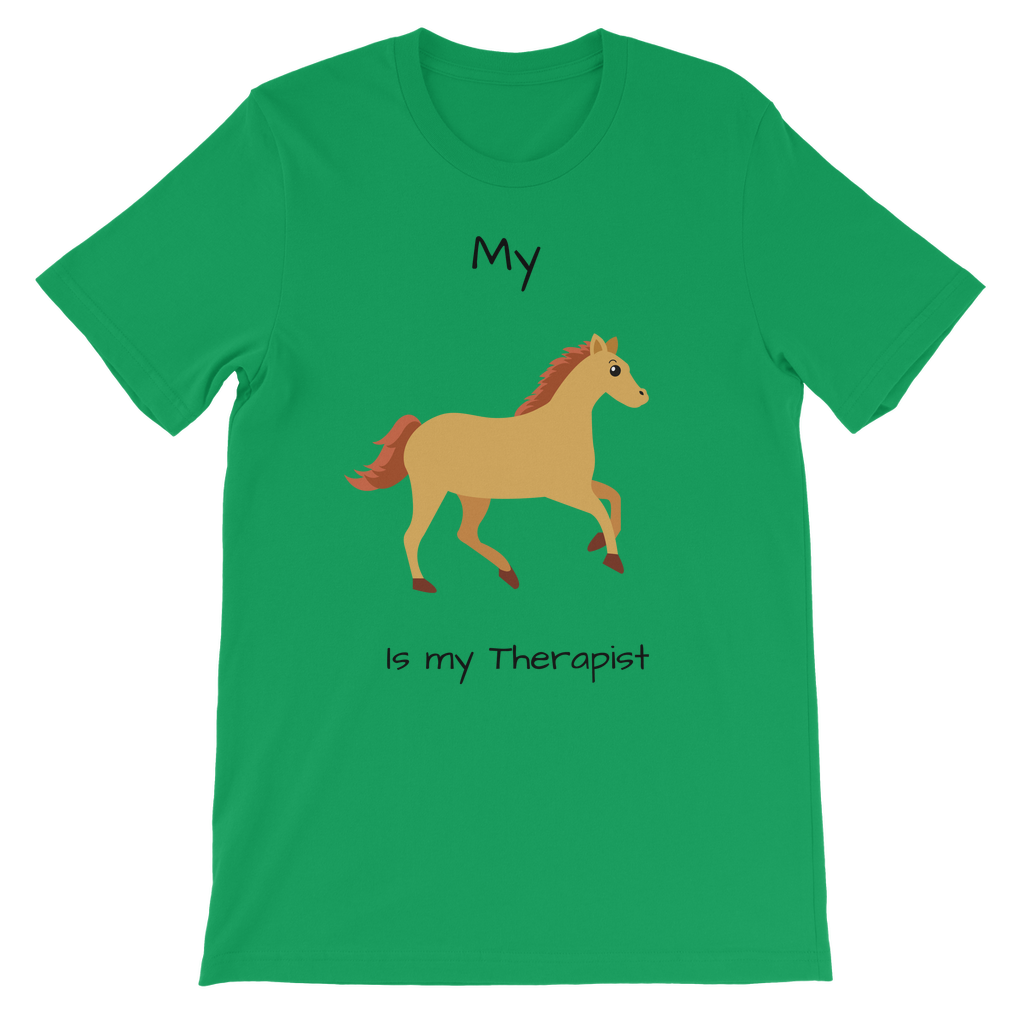 My Horse is My Therapist (Black) Classic Kids T-Shirt