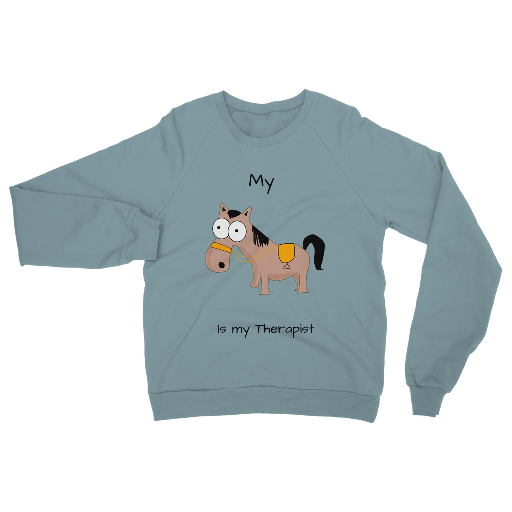 My Crazy Horse is My Therapist (Black) Classic Adult Sweatshirt