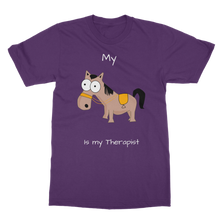 Load image into Gallery viewer, My Crazy Horse is my Therapist (White) Classic Adult T-Shirt