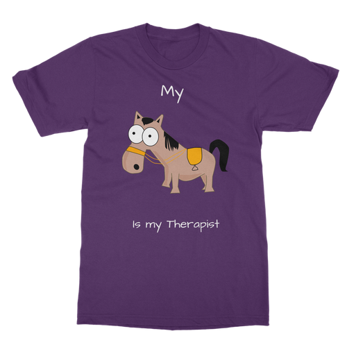 My Crazy Horse is my Therapist (White) Classic Adult T-Shirt