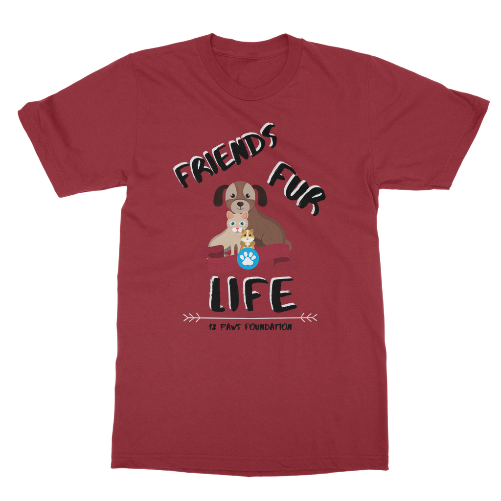 (Black Lettering) Friends Fur Life Classic Adult T-Shirt