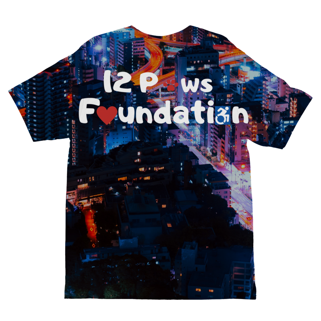 12 Paws Night Lights Pattern Sublimation Kids T-Shirt