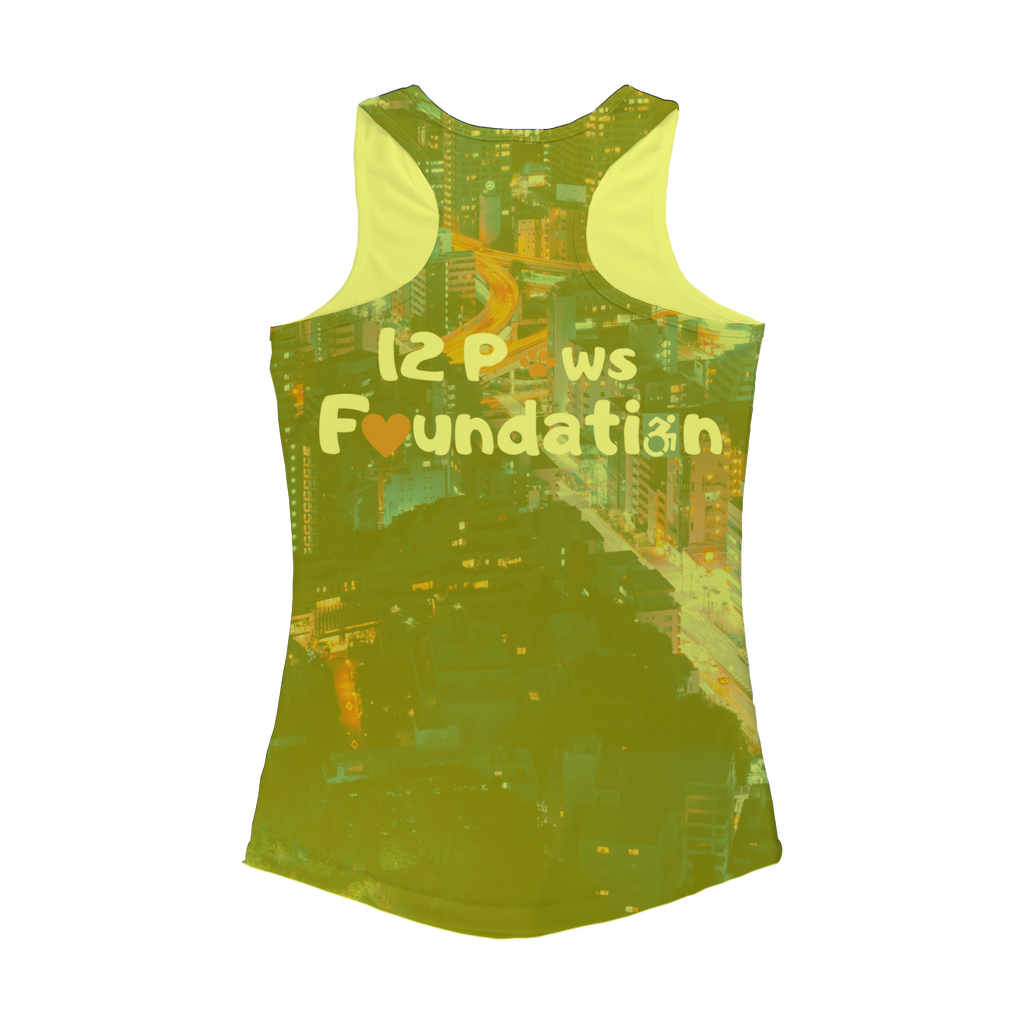 12 Paws Night Lights Pattern Women Performance Tank Top