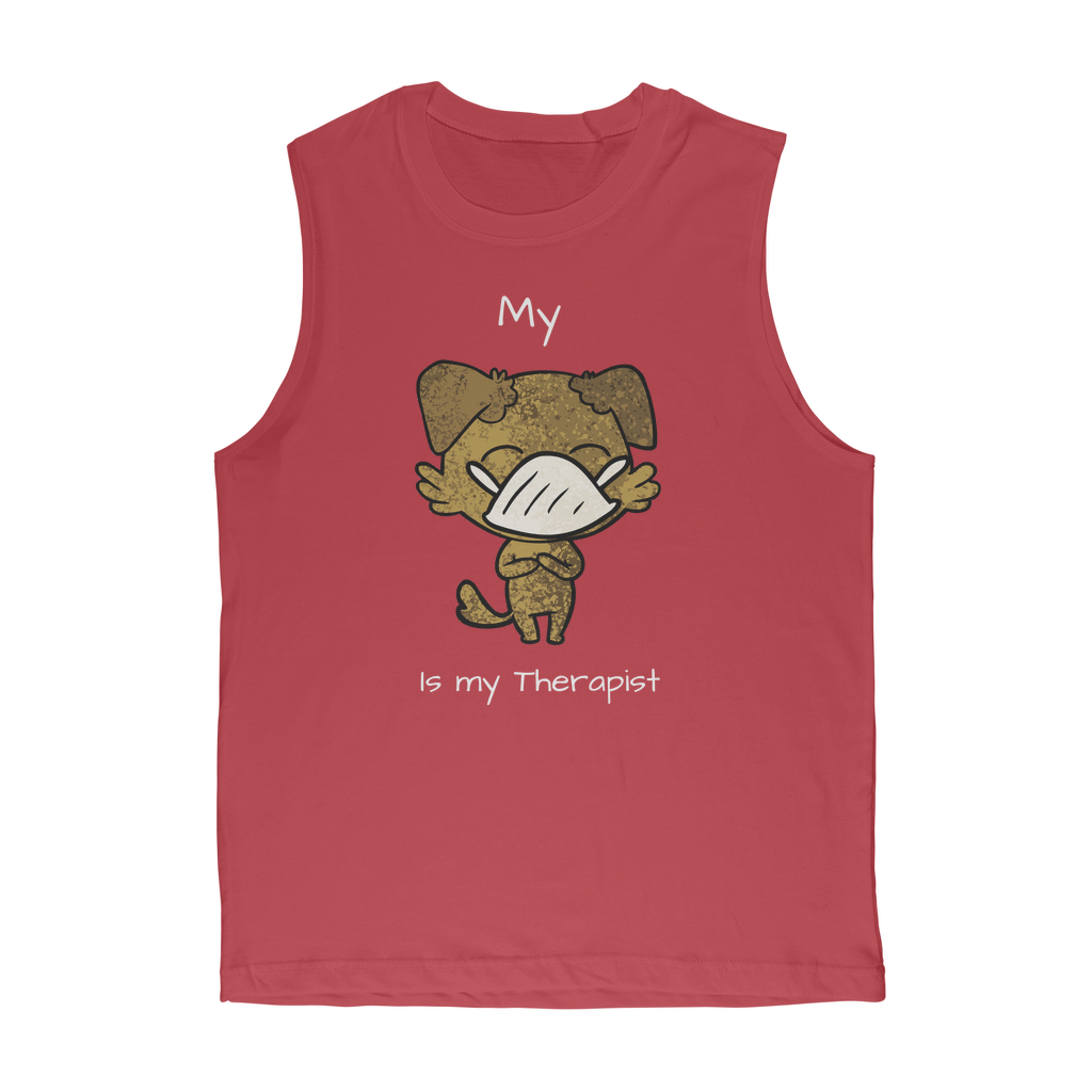 My ?? Is My Therapist (White) Classic Adult Muscle Top