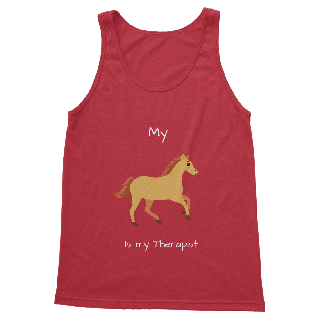 My Horse is My Therapist (White) Classic Women's Tank Top