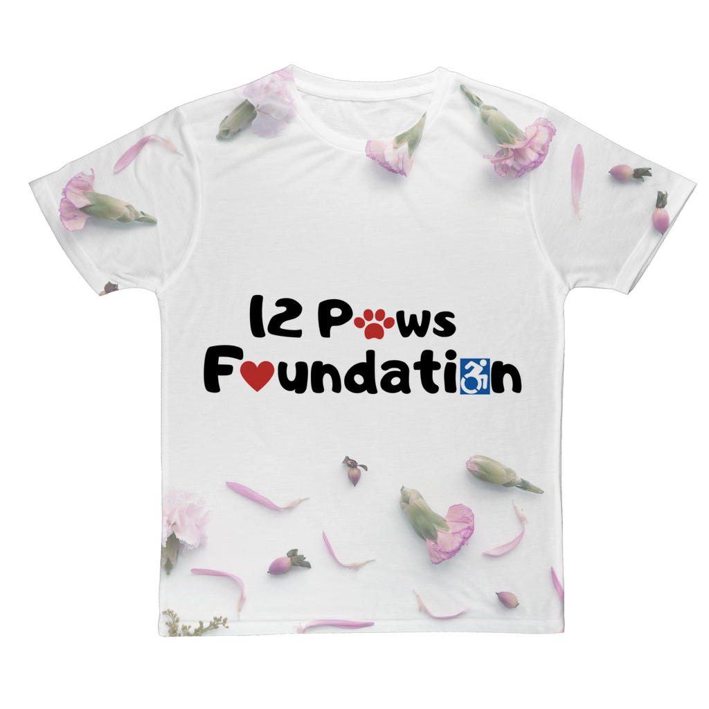 12 Paws Flower Shower Classic Sublimation Adult T-Shirt