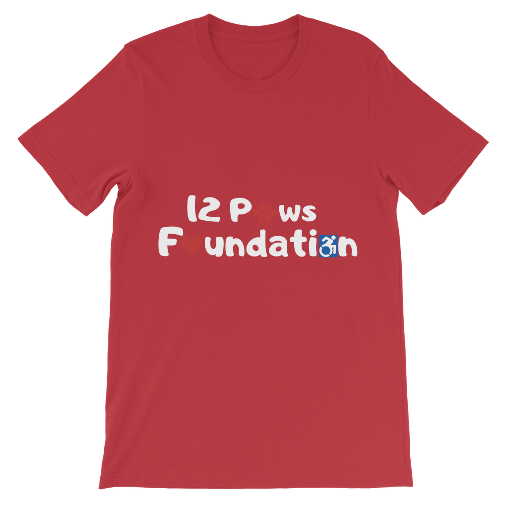 (White Lettering) 12 Paws Foundation Classic Kids T-Shirt