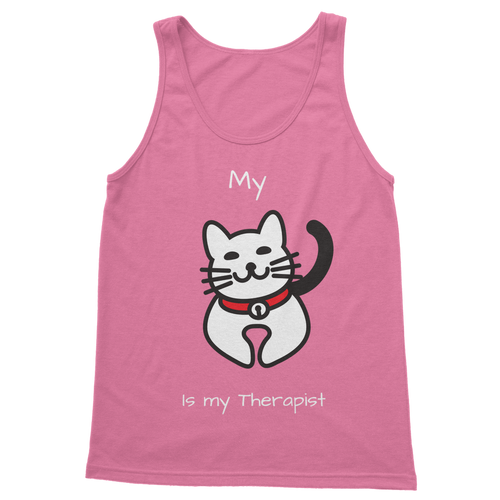 My Cat is My Therapist (White) Classic Women's Tank Top