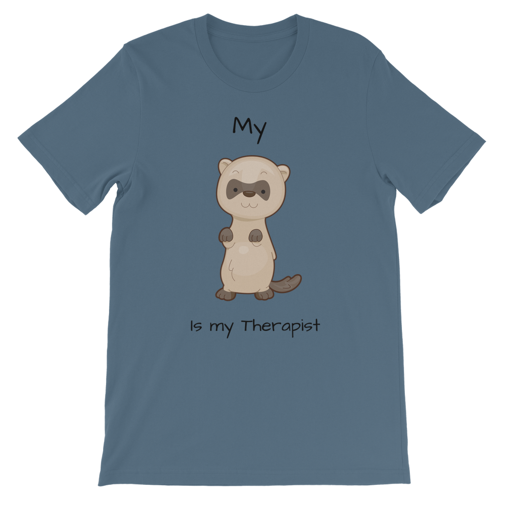 My Ferret is My Therapist (Black) Classic Kids T-Shirt